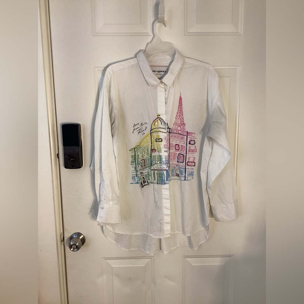 Karl Lagerfeld Limited Edition “Paris” White Top